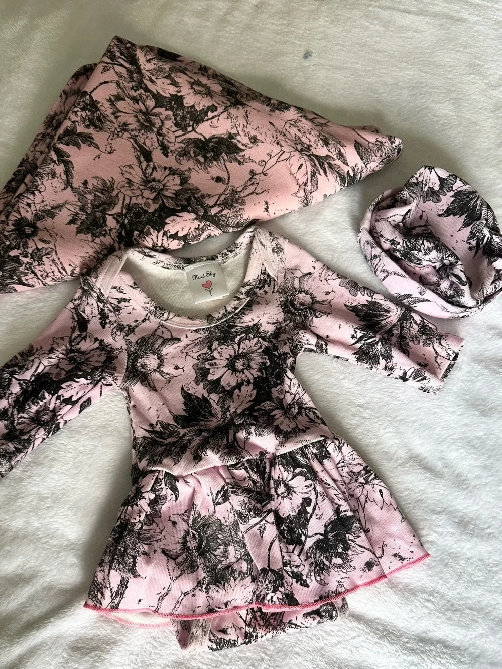 Blooming Blush Pink Floral Baby Pajama Set by